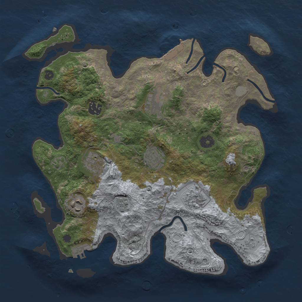 Rust Map: Procedural Map, Size: 3250, Seed: 5462613, 15 Monuments