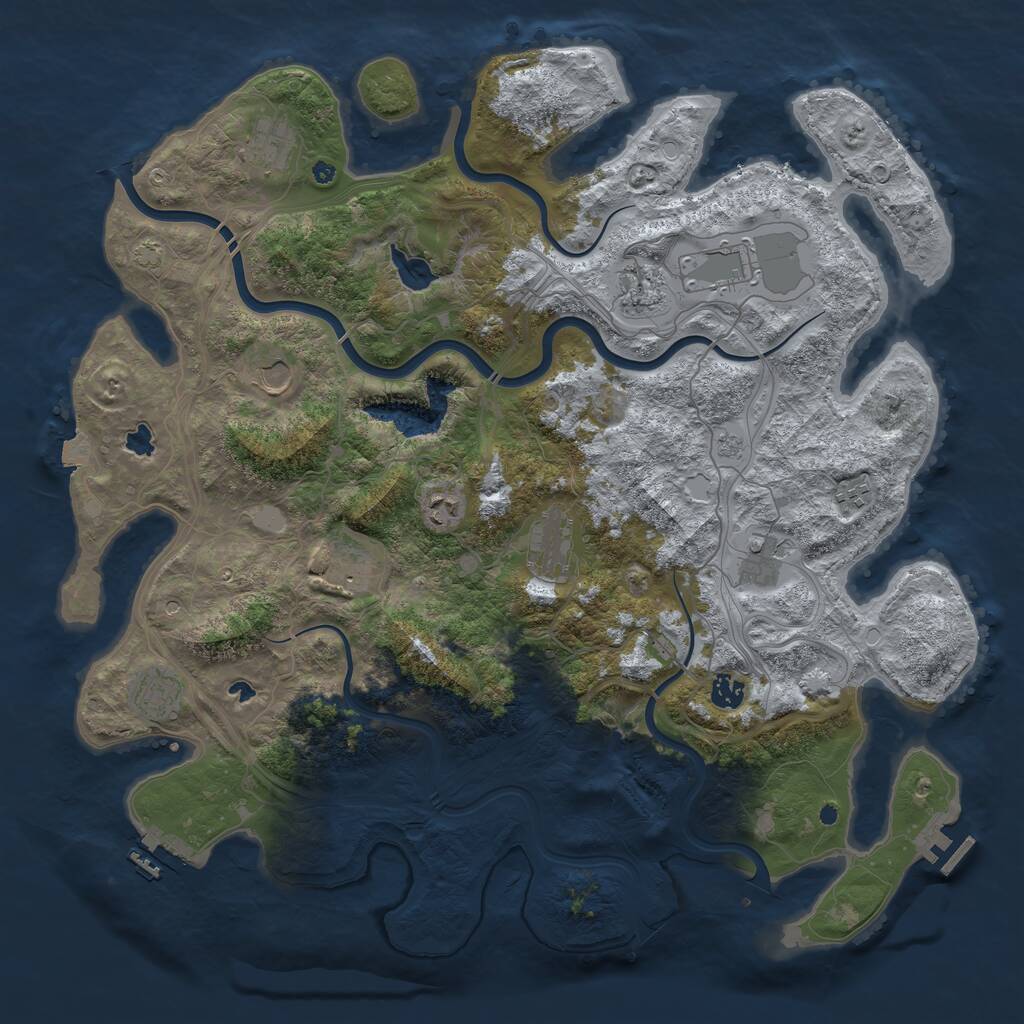 Rust Map: Procedural Map, Size: 4500, Seed: 1971, 17 Monuments