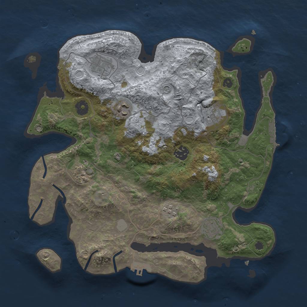 Rust Map: Procedural Map, Size: 3250, Seed: 6142593, 15 Monuments