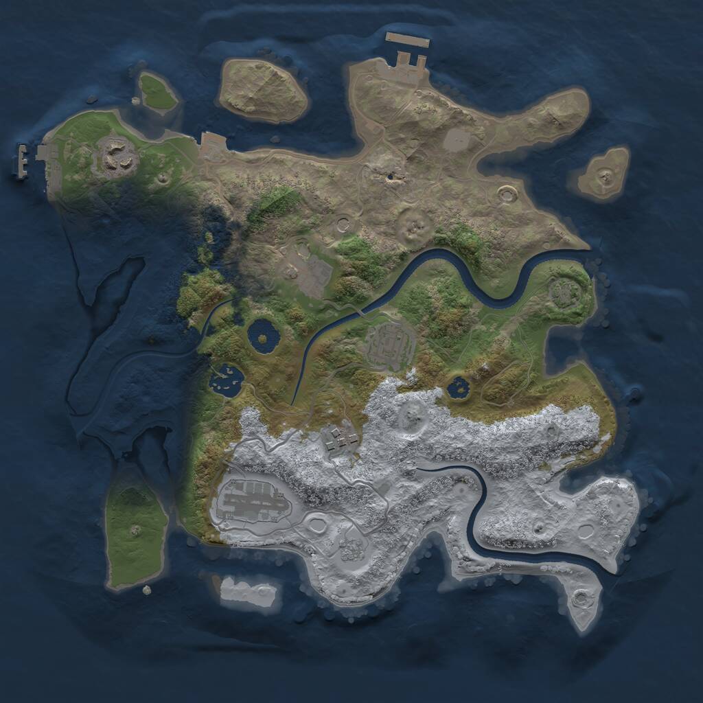 Rust Map: Procedural Map, Size: 3250, Seed: 4370973, 12 Monuments