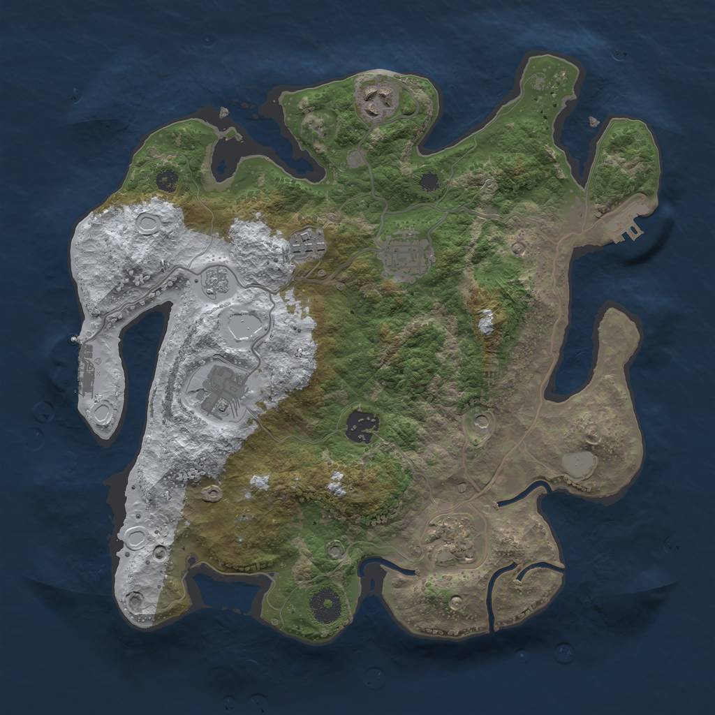 Rust Map: Procedural Map, Size: 3250, Seed: 5719463, 15 Monuments