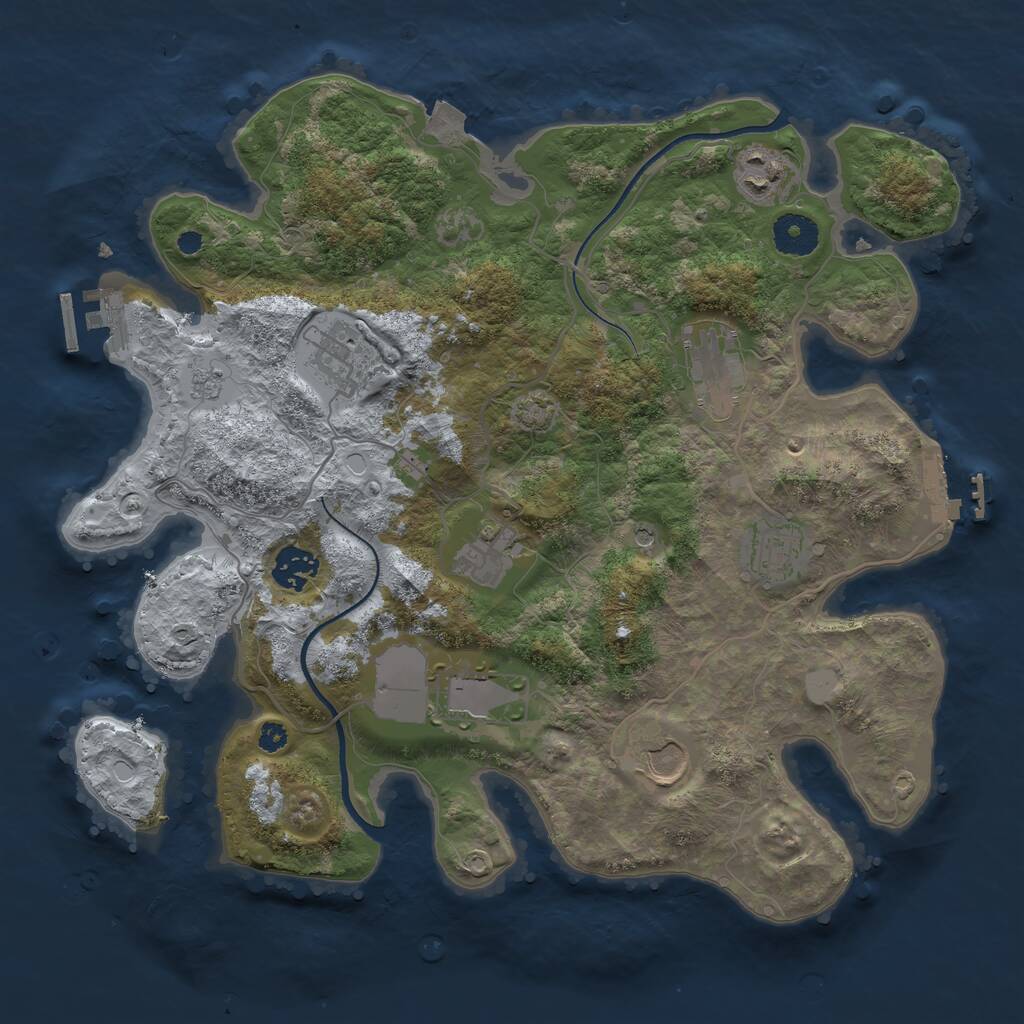 Rust Map: Procedural Map, Size: 3500, Seed: 20220501, 14 Monuments