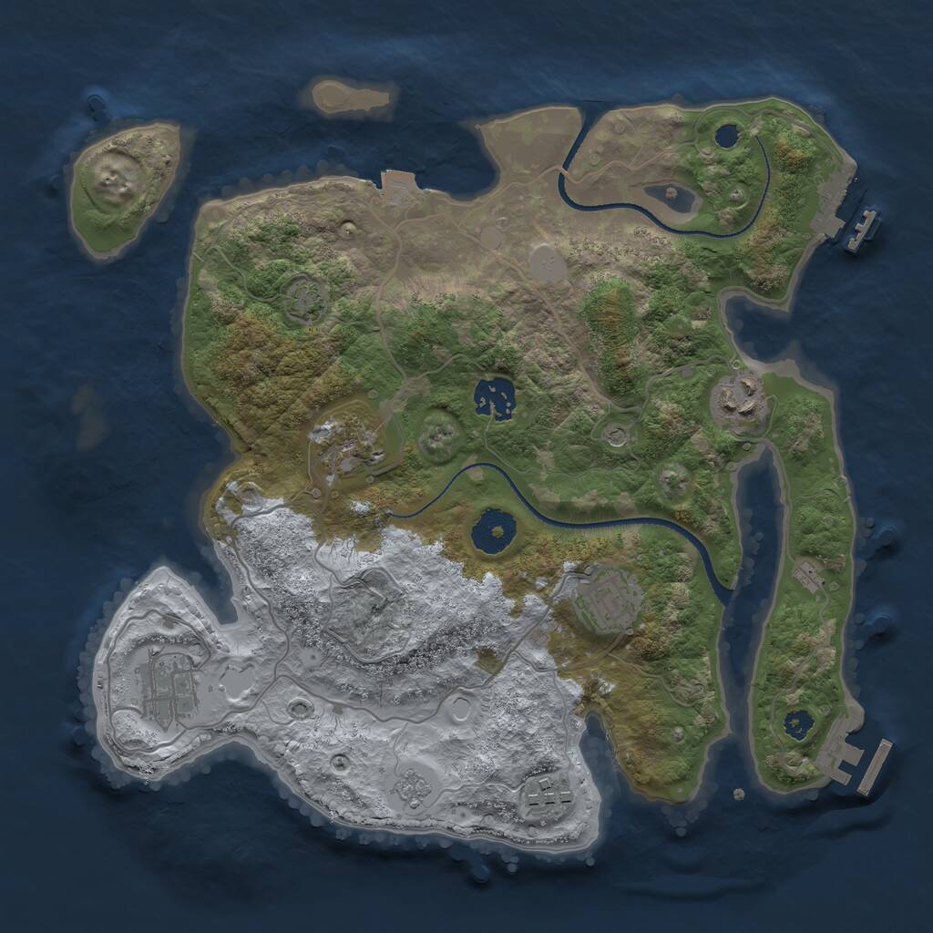 Rust Map: Procedural Map, Size: 3208, Seed: 6667, 12 Monuments