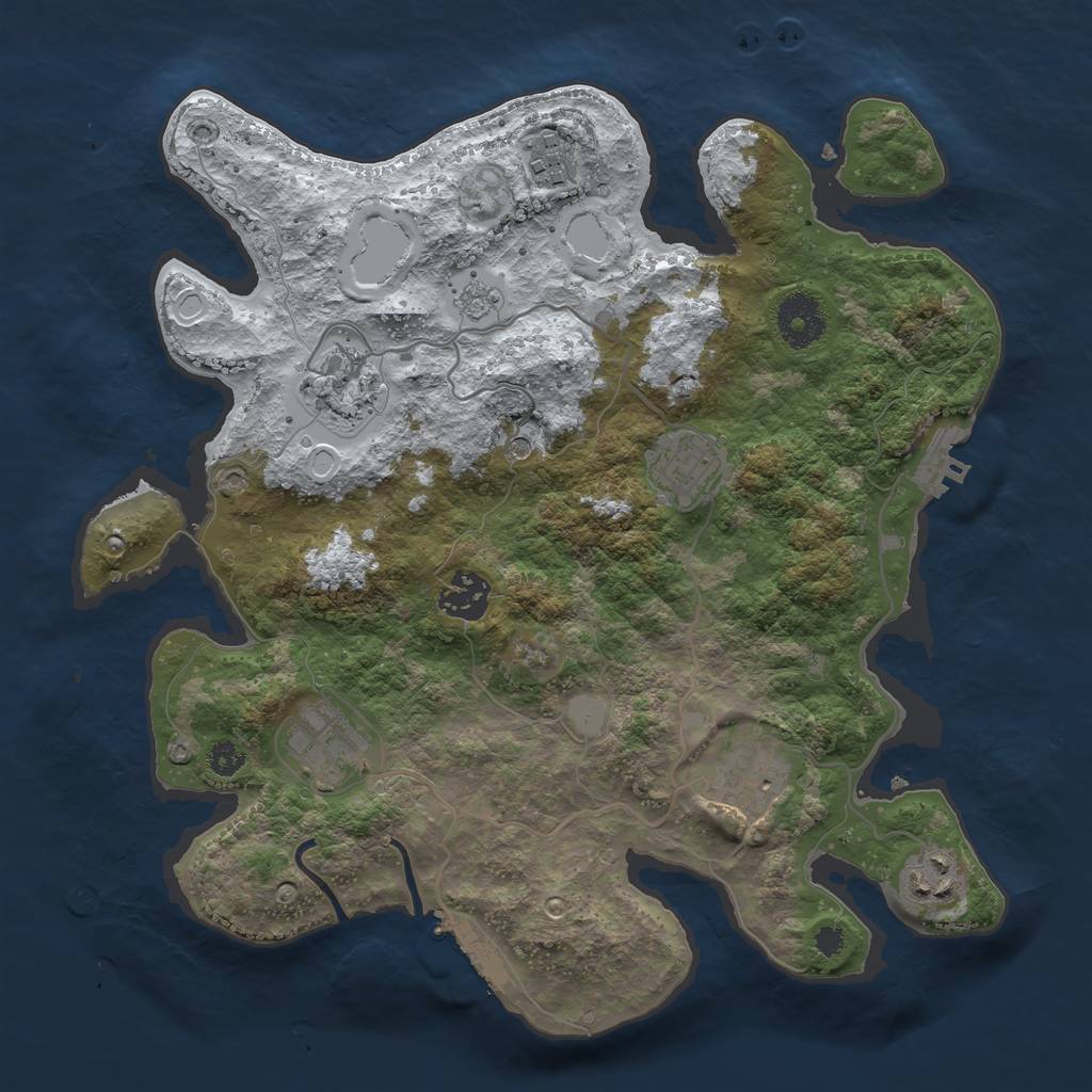 Rust Map: Procedural Map, Size: 3250, Seed: 4984449, 16 Monuments