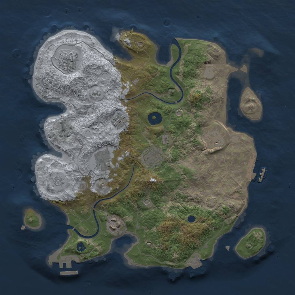 Rust Map: Procedural Map, Size: 3250, Seed: 6362372, 12 Monuments