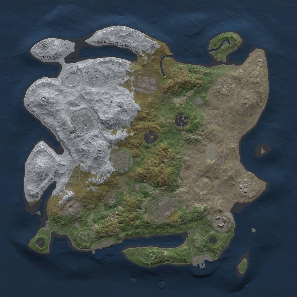 Rust Map: Procedural Map, Size: 3250, Seed: 158706, 15 Monuments