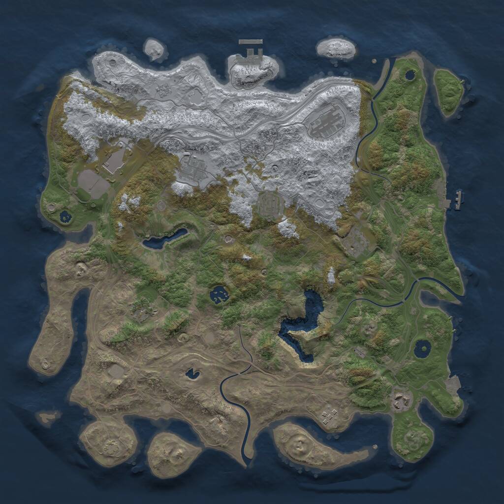 Rust Map: Procedural Map, Size: 4250, Seed: 129645, 15 Monuments
