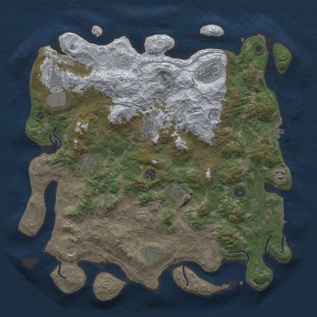 Rust Map: Procedural Map, Size: 4250, Seed: 129645, 19 Monuments