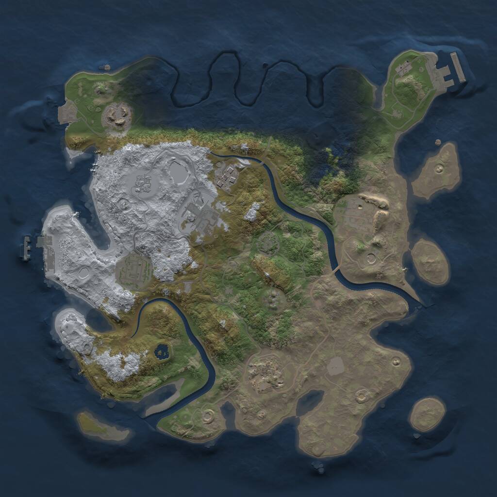 Rust Map: Procedural Map, Size: 3250, Seed: 209837, 12 Monuments