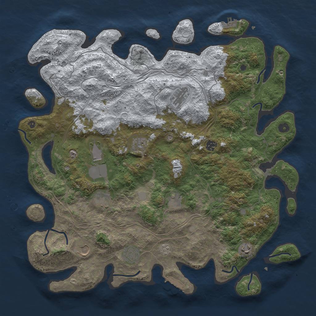 Rust Map: Procedural Map, Size: 4500, Seed: 180, 19 Monuments