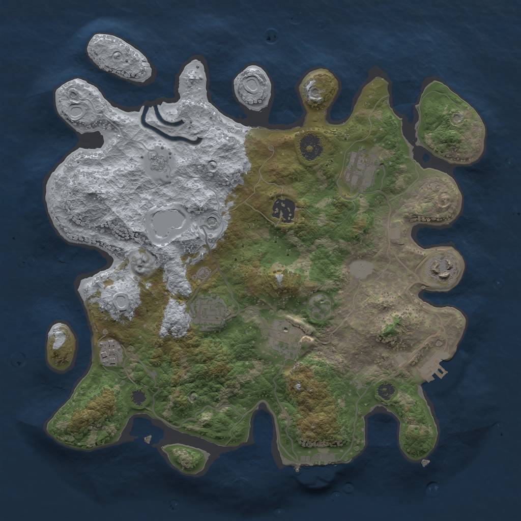 Rust Map: Procedural Map, Size: 3250, Seed: 5515982, 15 Monuments