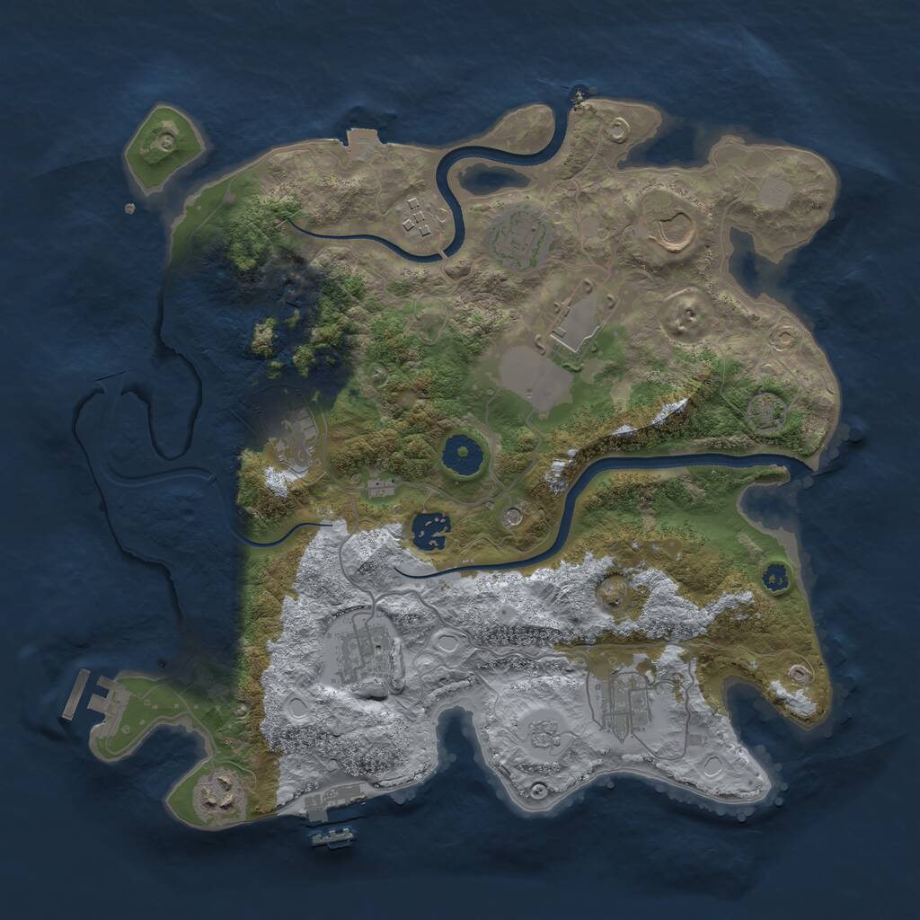 Rust Map: Procedural Map, Size: 3500, Seed: 1656406954, 15 Monuments