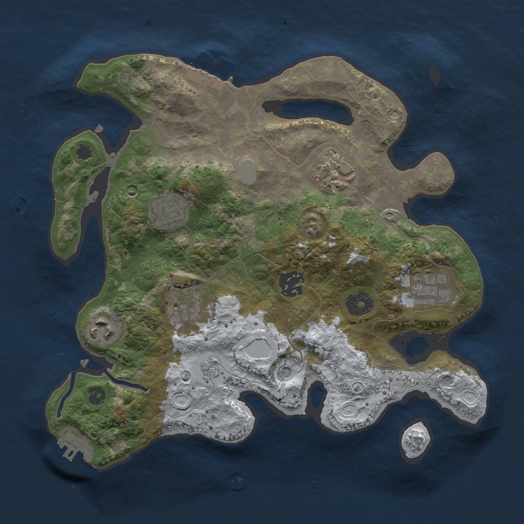 Rust Map: Procedural Map, Size: 3000, Seed: 966942745, 15 Monuments