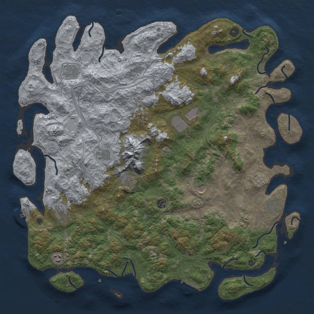 Rust Map: Procedural Map, Size: 5000, Seed: 1791858, 20 Monuments