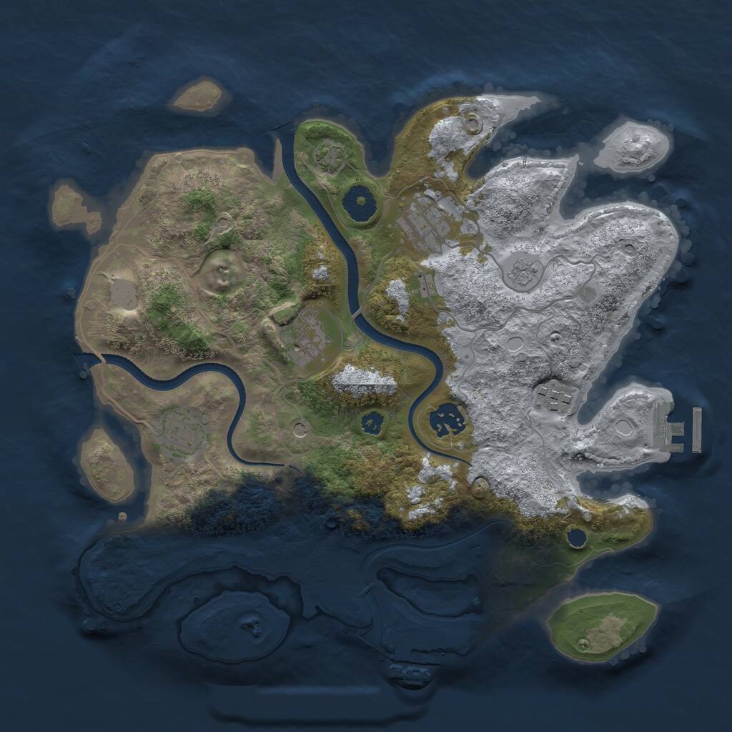 Rust Map: Procedural Map, Size: 3250, Seed: 4334473, 11 Monuments