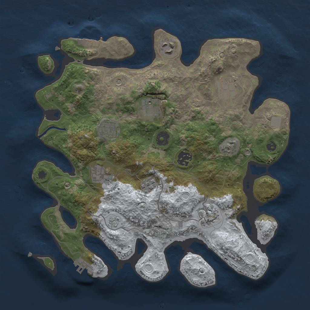 Rust Map: Procedural Map, Size: 3250, Seed: 1190920, 17 Monuments