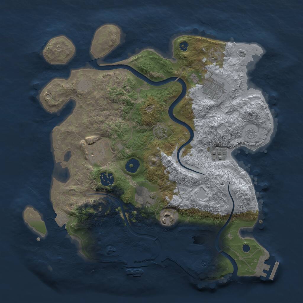 Rust Map: Procedural Map, Size: 3250, Seed: 1123174, 12 Monuments