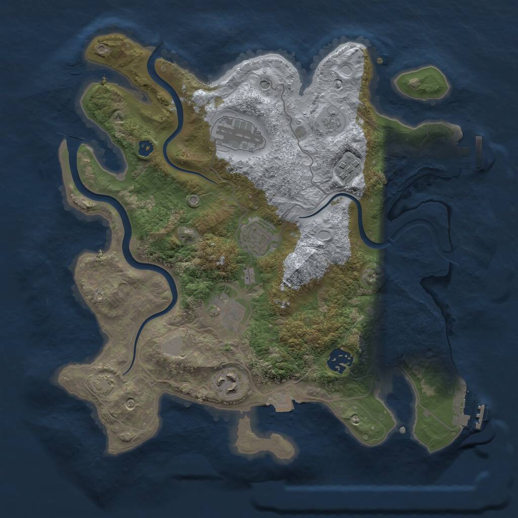 Rust Map: Procedural Map, Size: 3250, Seed: 4892255, 12 Monuments