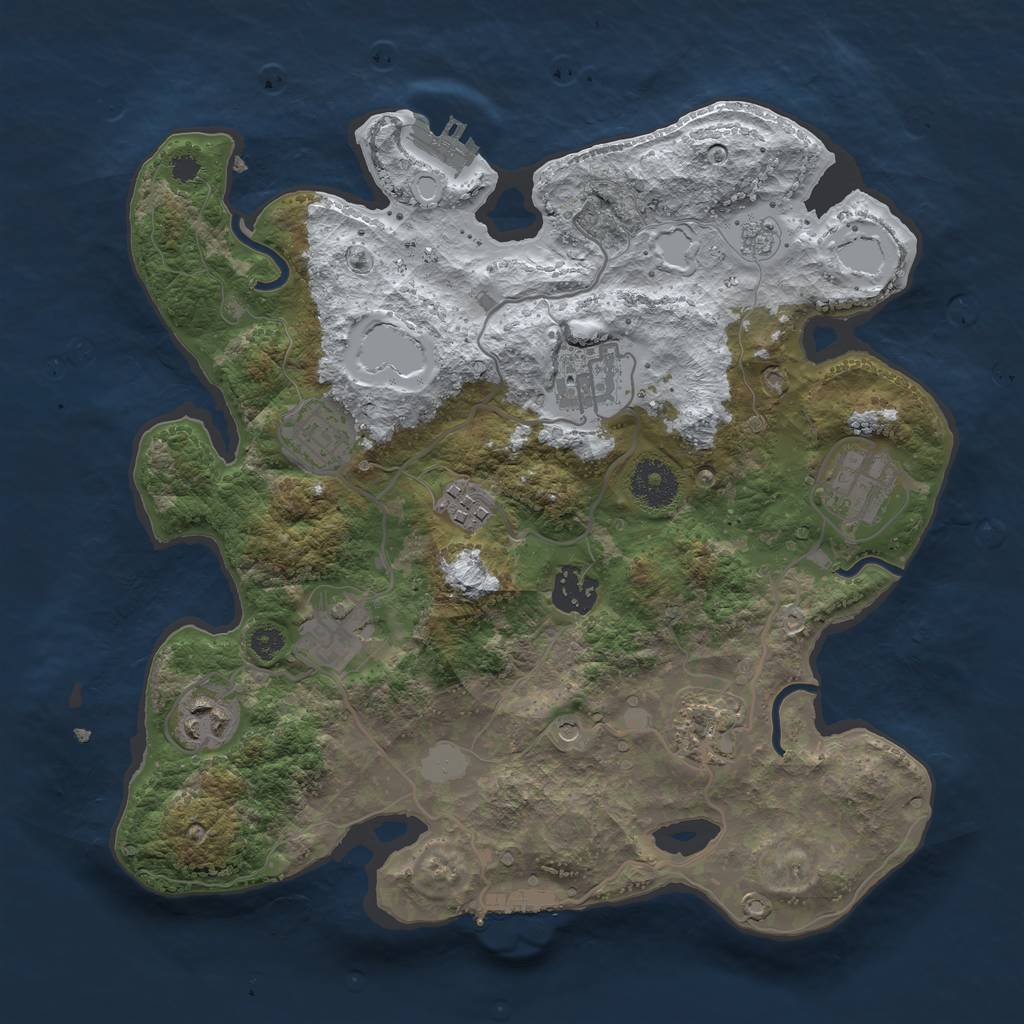 Rust Map: Procedural Map, Size: 3250, Seed: 4691748, 17 Monuments