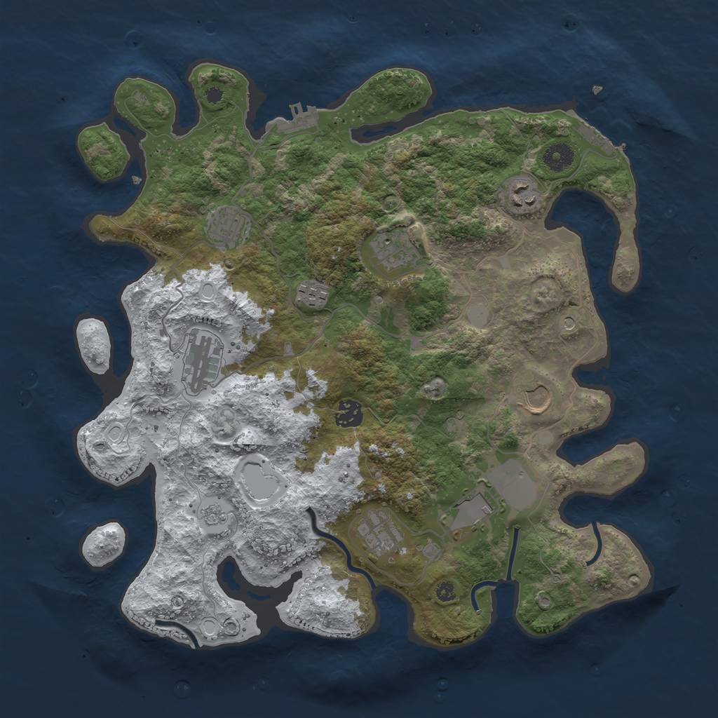 Rust Map: Procedural Map, Size: 3750, Seed: 1848143733, 18 Monuments