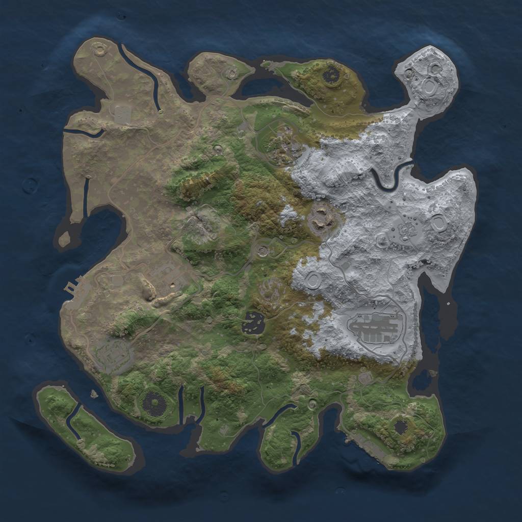 Rust Map: Procedural Map, Size: 3250, Seed: 4351169, 15 Monuments