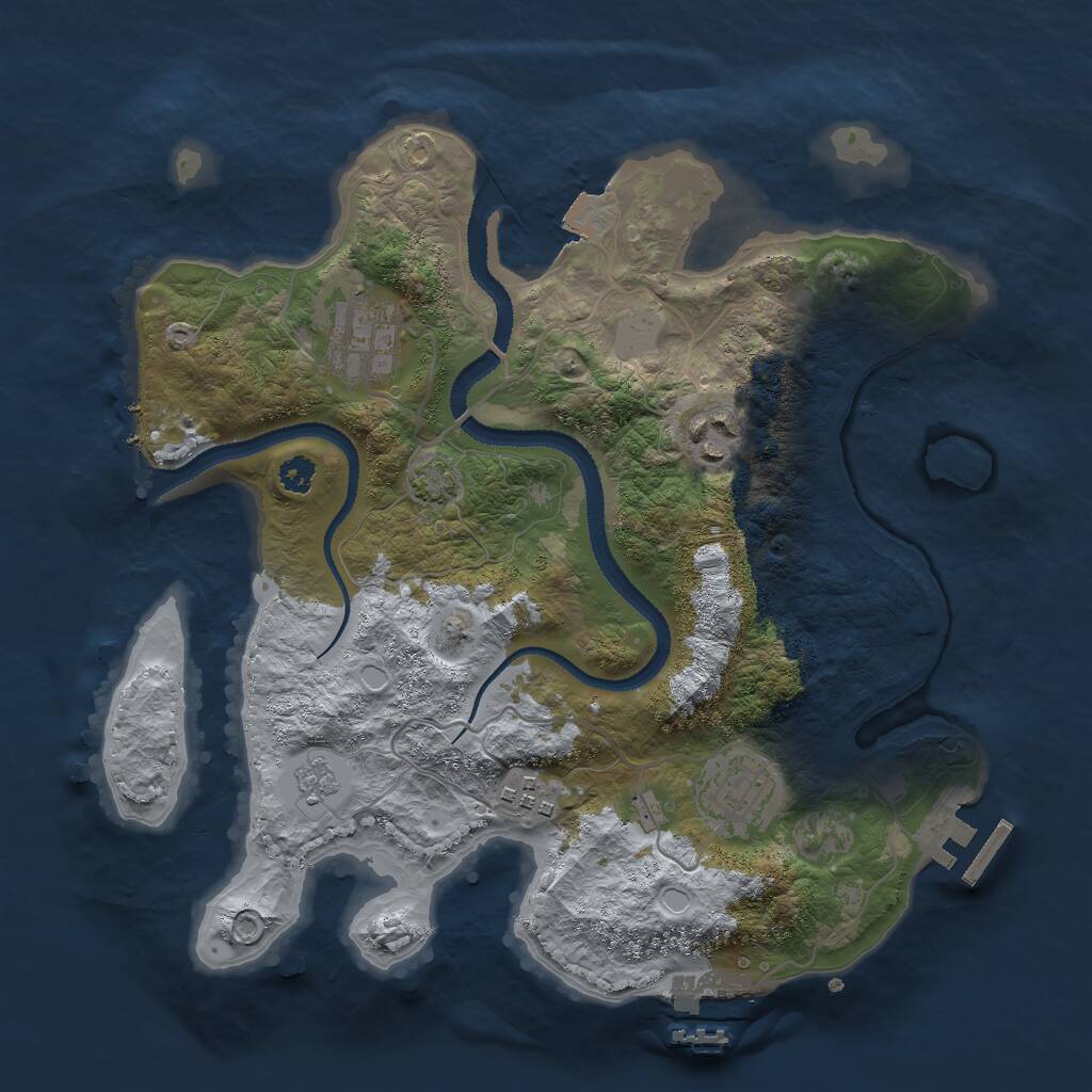 Rust Map: Procedural Map, Size: 3000, Seed: 768053759, 9 Monuments