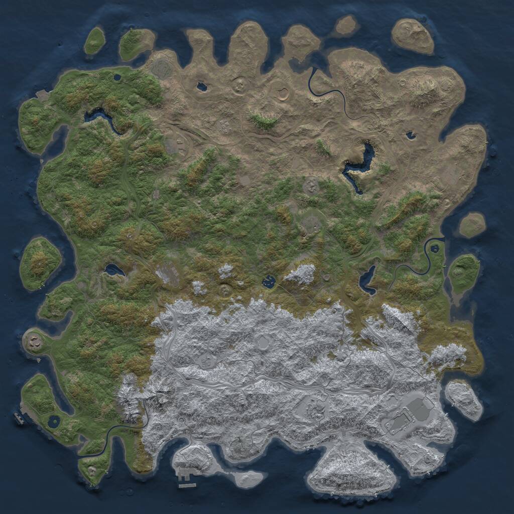 Rust Map: Procedural Map, Size: 6000, Seed: 1753279060, 17 Monuments