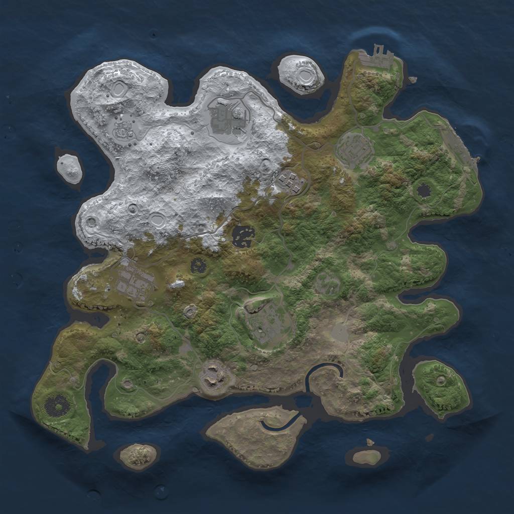 Rust Map: Procedural Map, Size: 3250, Seed: 1649080, 15 Monuments