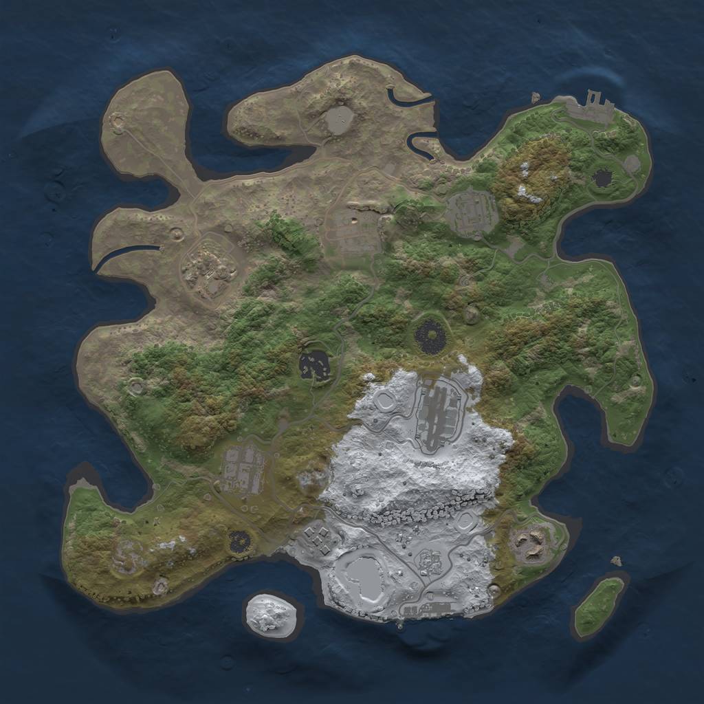 Rust Map: Procedural Map, Size: 3250, Seed: 3427314, 16 Monuments