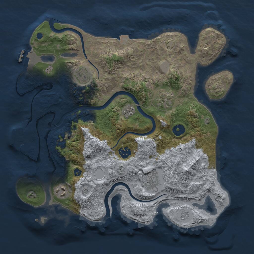 Rust Map: Procedural Map, Size: 3250, Seed: 5694367, 12 Monuments