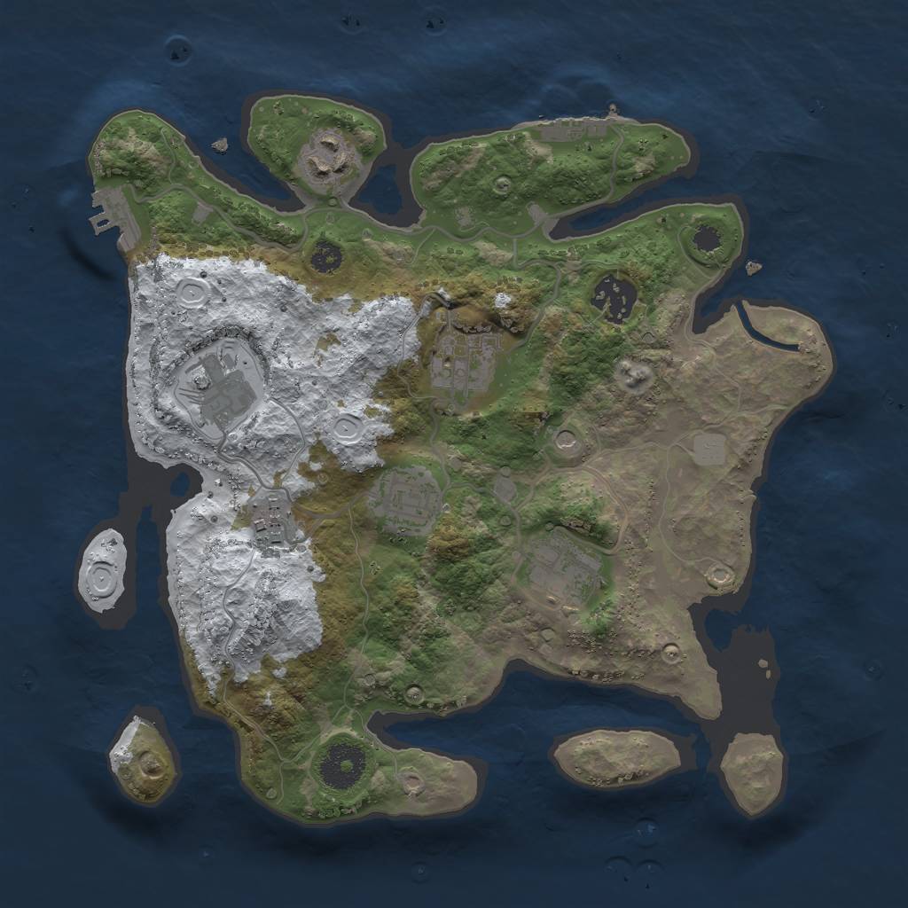 Rust Map: Procedural Map, Size: 3000, Seed: 6449411, 15 Monuments