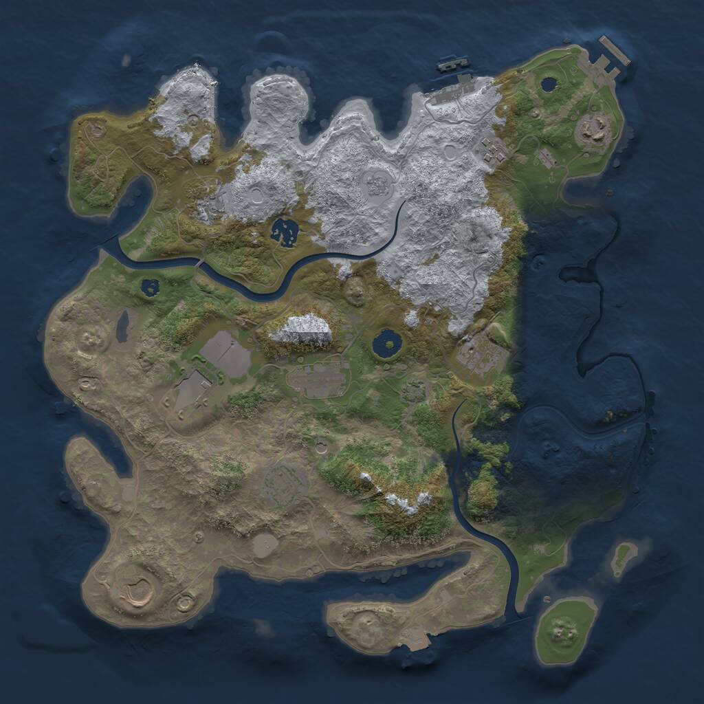 Rust Map: Procedural Map, Size: 3750, Seed: 701399705, 15 Monuments