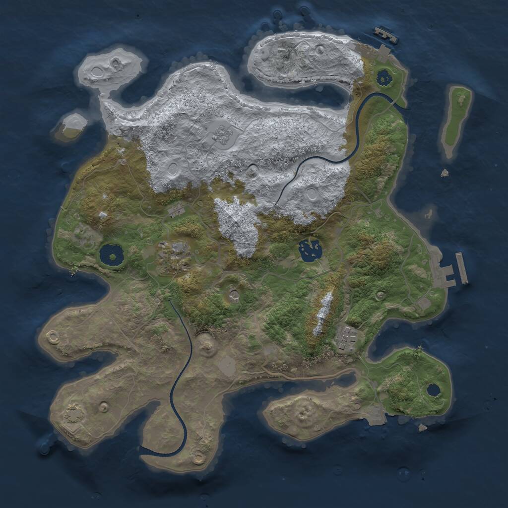 Rust Map: Procedural Map, Size: 3250, Seed: 479189, 9 Monuments