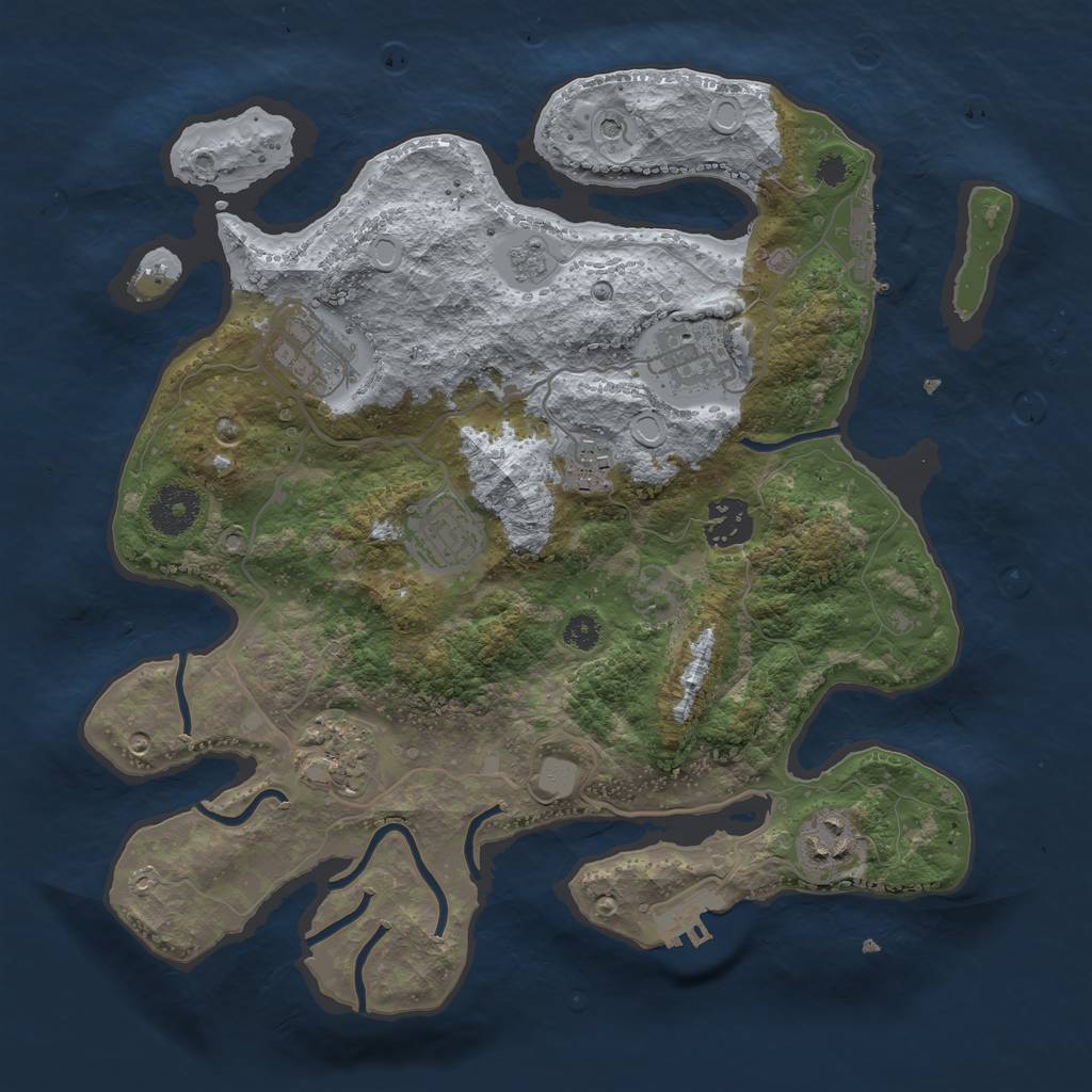 Rust Map: Procedural Map, Size: 3250, Seed: 479189, 16 Monuments