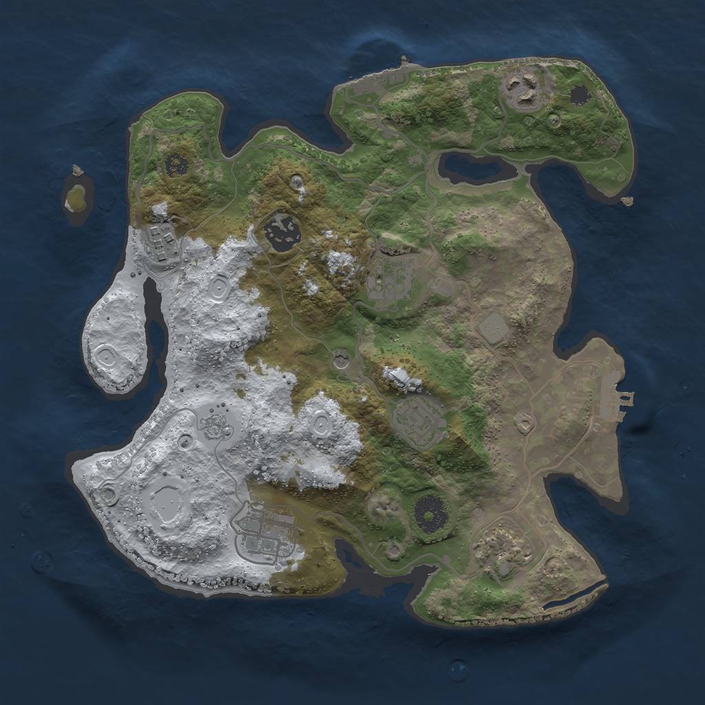 Rust Map: Procedural Map, Size: 3000, Seed: 1052079039, 16 Monuments