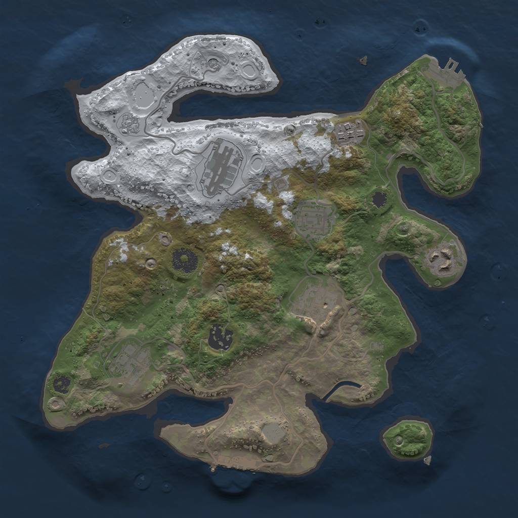 Rust Map: Procedural Map, Size: 3000, Seed: 26228, 16 Monuments