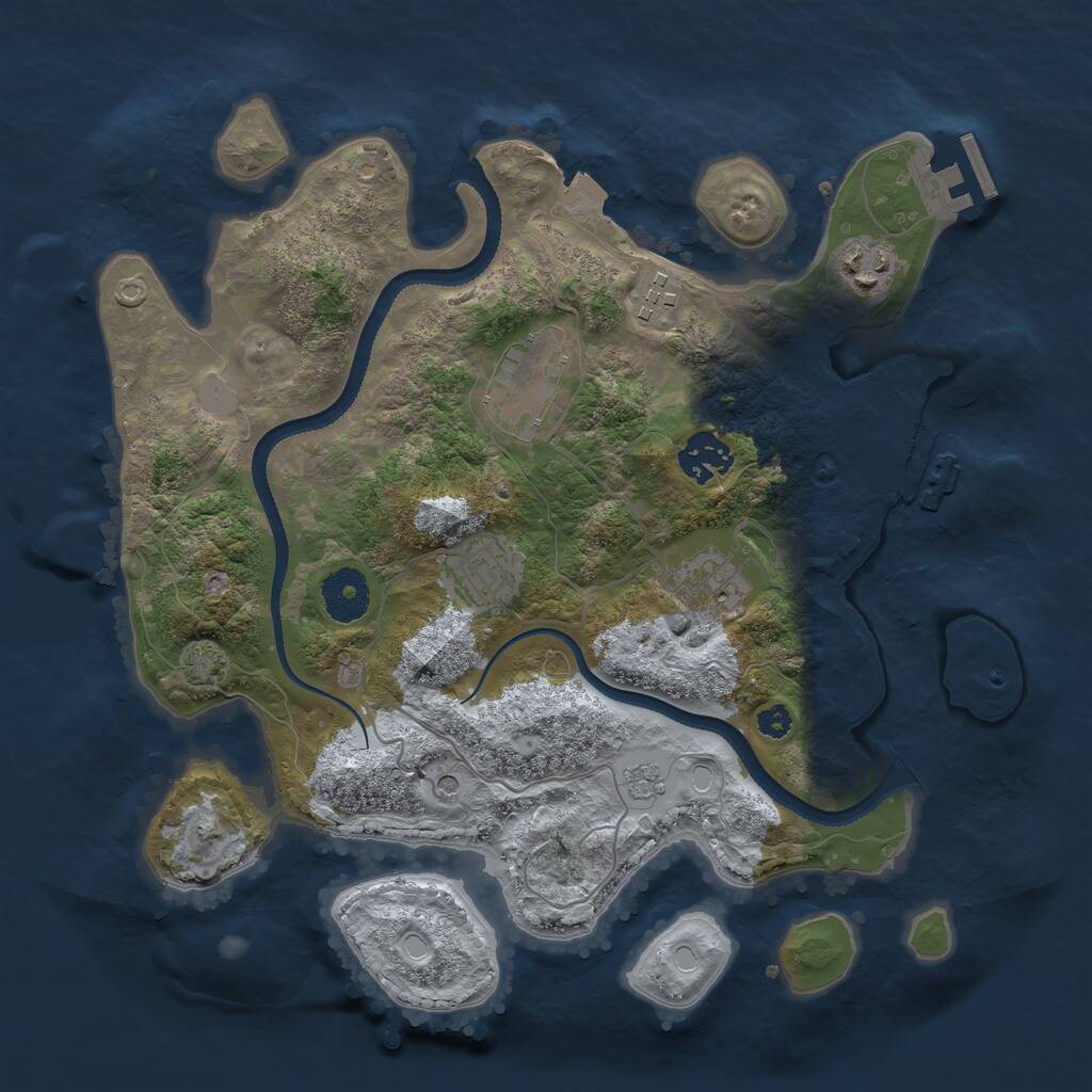 Rust Map: Procedural Map, Size: 3250, Seed: 2798286, 12 Monuments