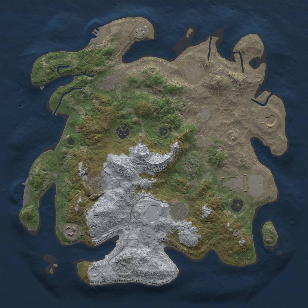 Rust Map: Procedural Map, Size: 3750, Seed: 1379174121, 19 Monuments