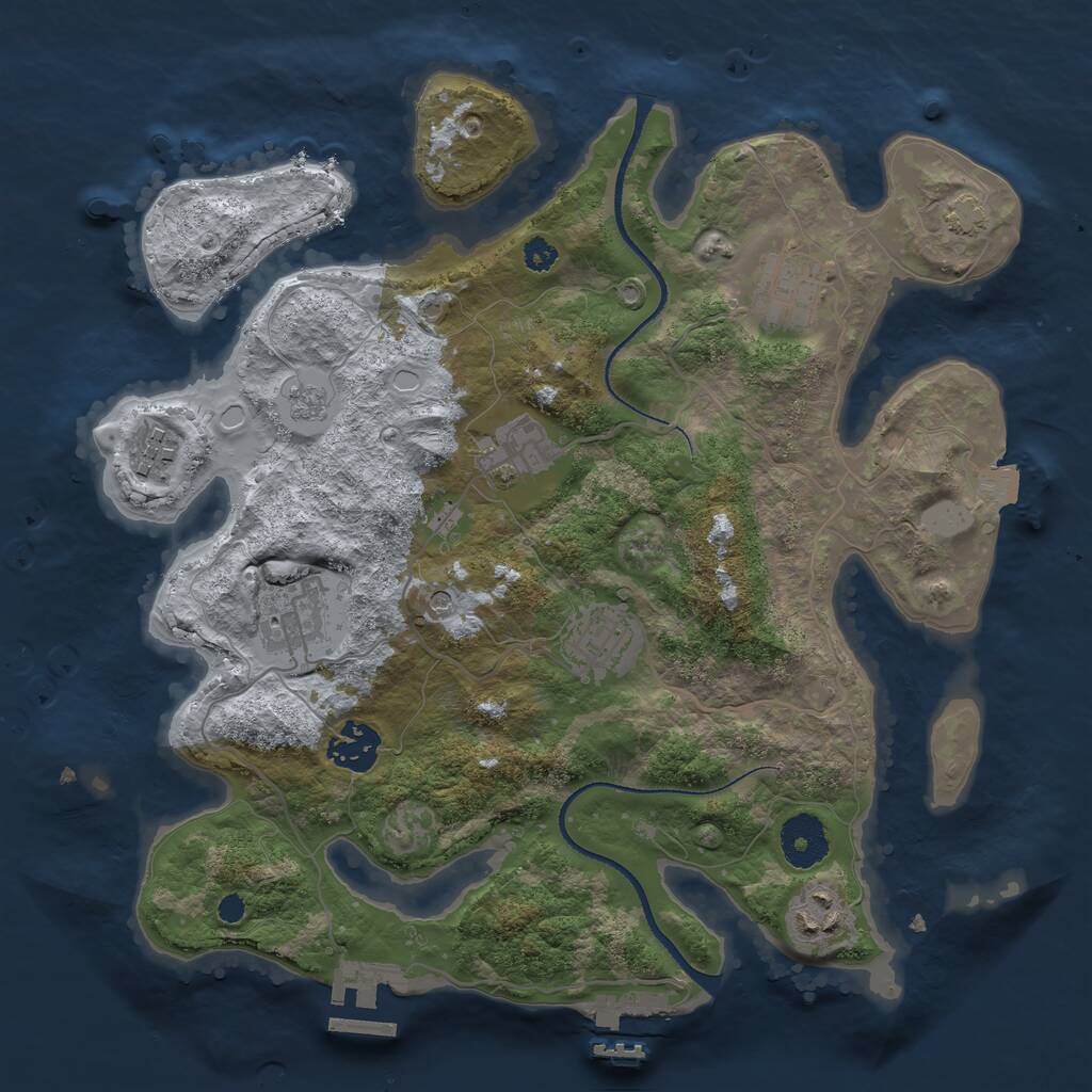 Rust Map: Procedural Map, Size: 3250, Seed: 5716837, 13 Monuments