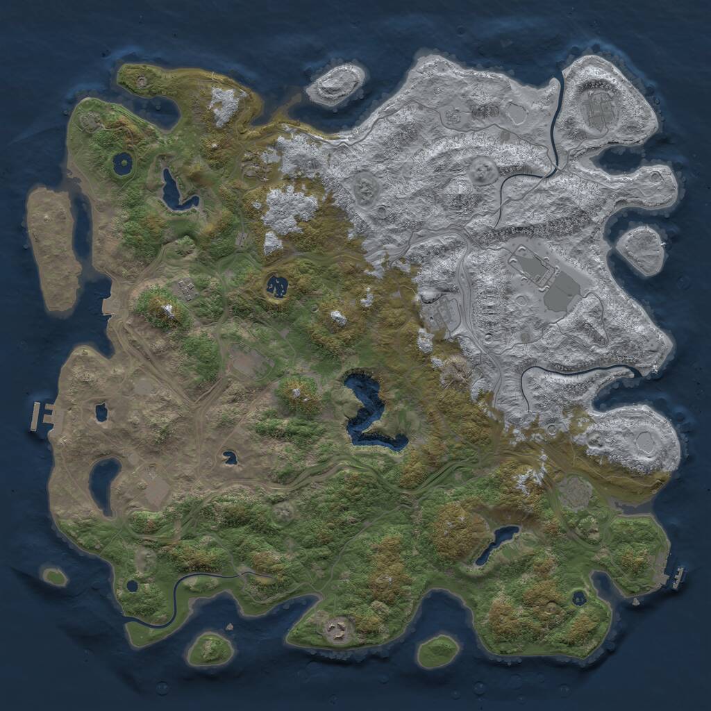 Rust Map: Procedural Map, Size: 4950, Seed: 19694, 16 Monuments