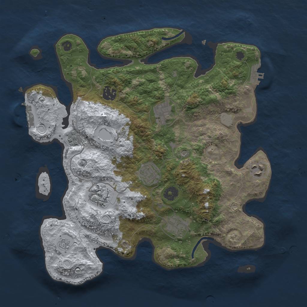 Rust Map: Procedural Map, Size: 3250, Seed: 1028331, 16 Monuments