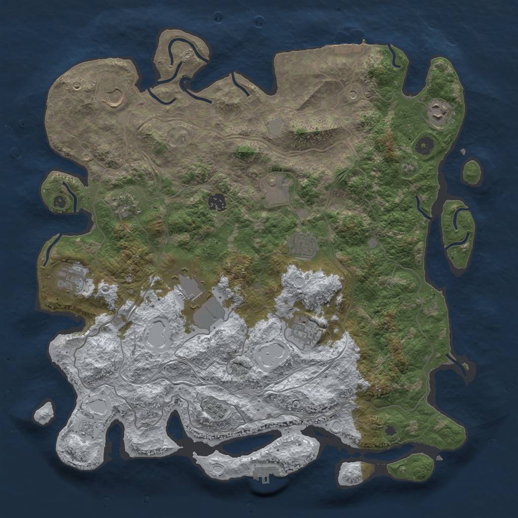 Rust Map: Procedural Map, Size: 4250, Seed: 6543456, 19 Monuments