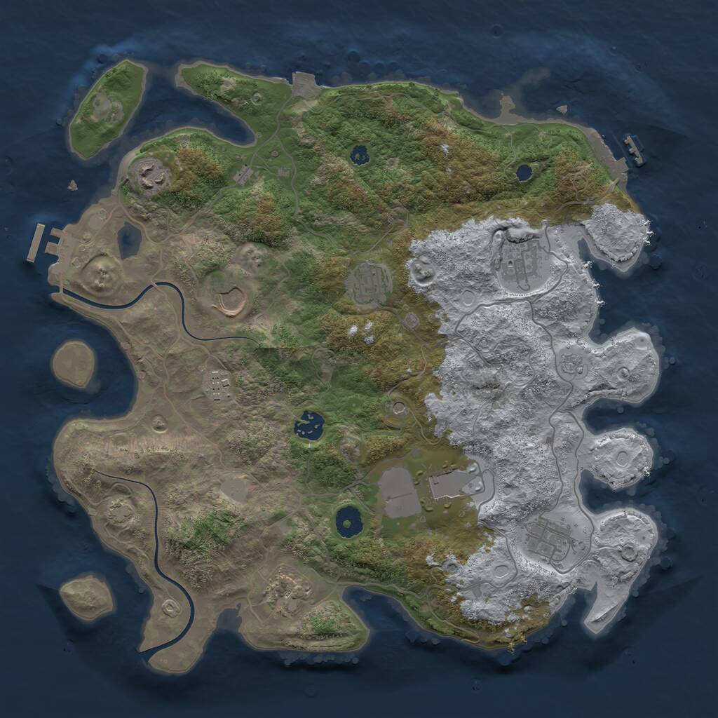 Rust Map: Procedural Map, Size: 3700, Seed: 209920075, 15 Monuments