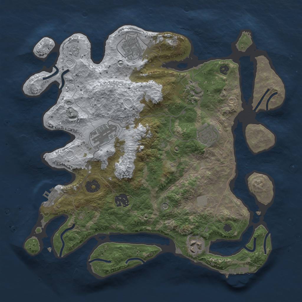 Rust Map: Procedural Map, Size: 3250, Seed: 6228931, 15 Monuments