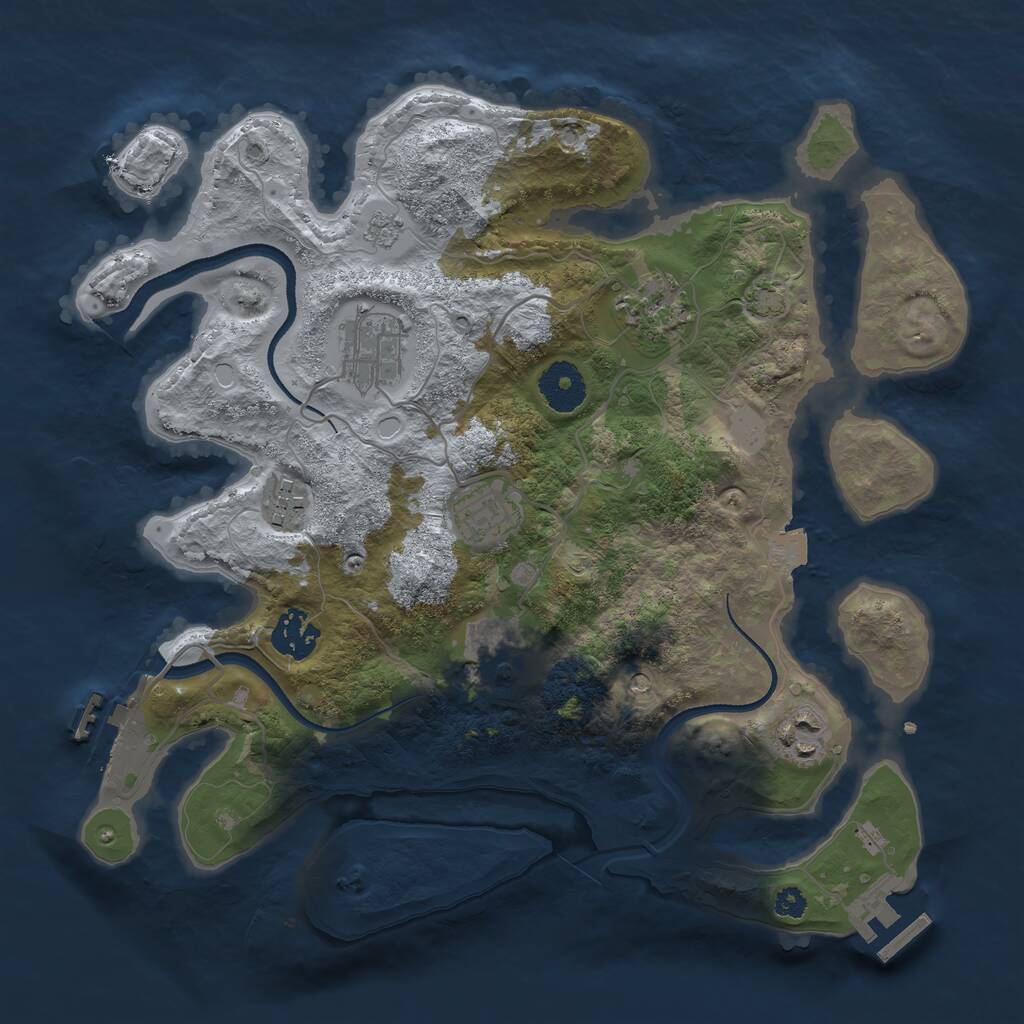 Rust Map: Procedural Map, Size: 3250, Seed: 6228931, 13 Monuments