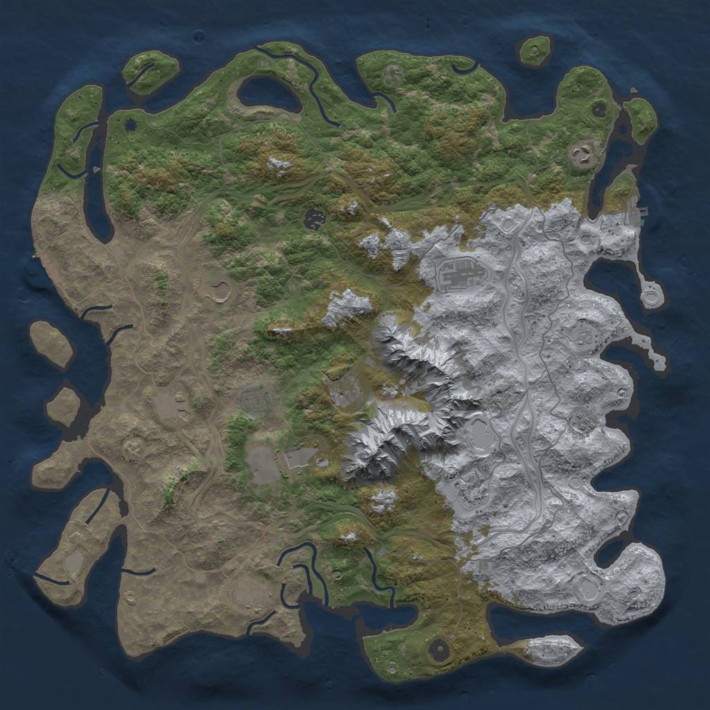 Rust Map: Procedural Map, Size: 5000, Seed: 19900805, 20 Monuments