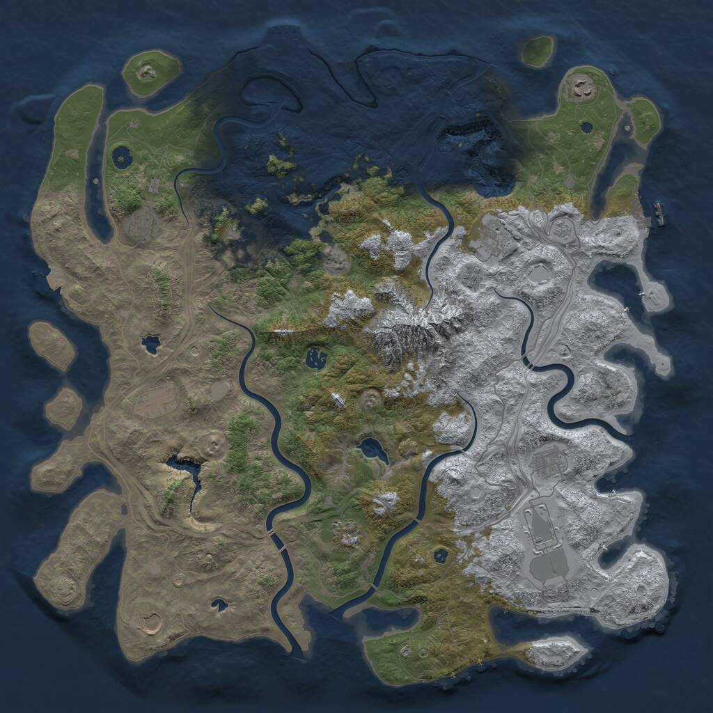 Rust Map: Procedural Map, Size: 5000, Seed: 19900805, 17 Monuments