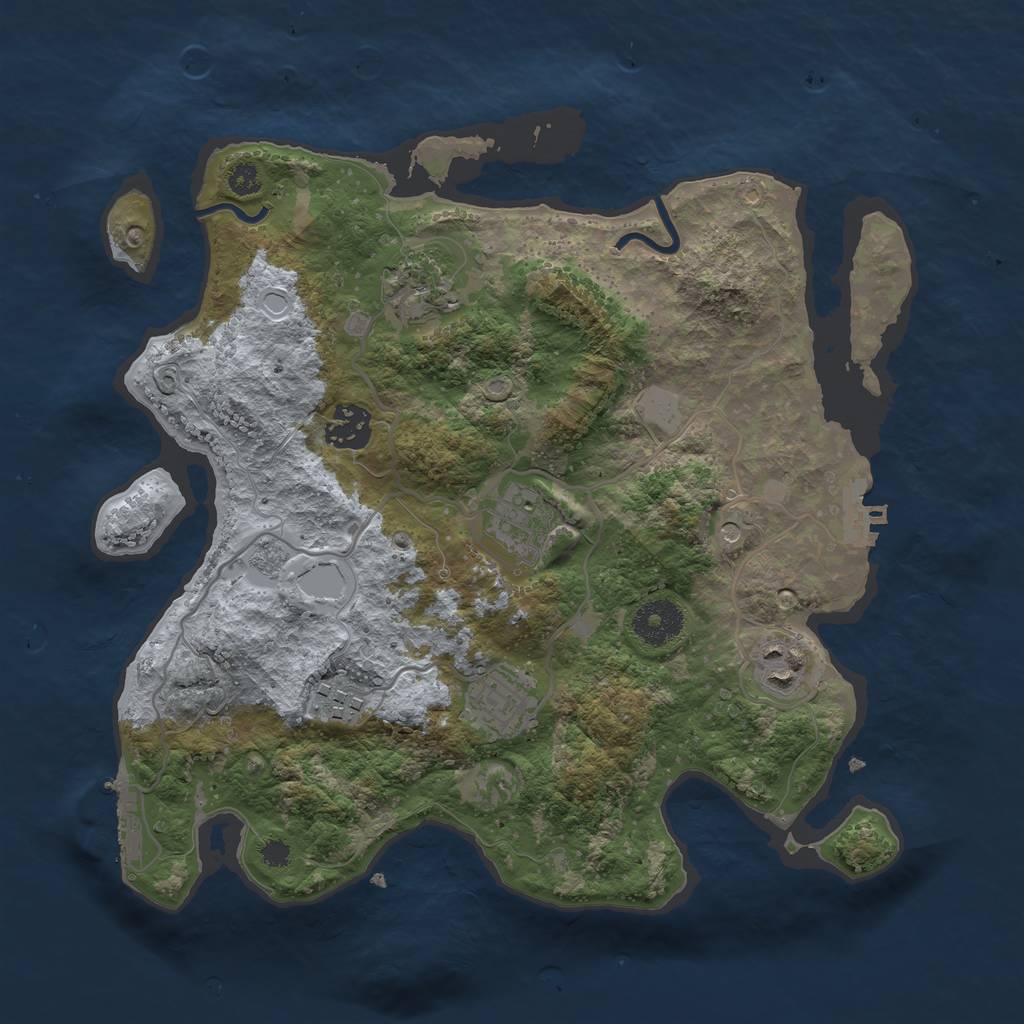 Rust Map: Procedural Map, Size: 3250, Seed: 1229520, 15 Monuments