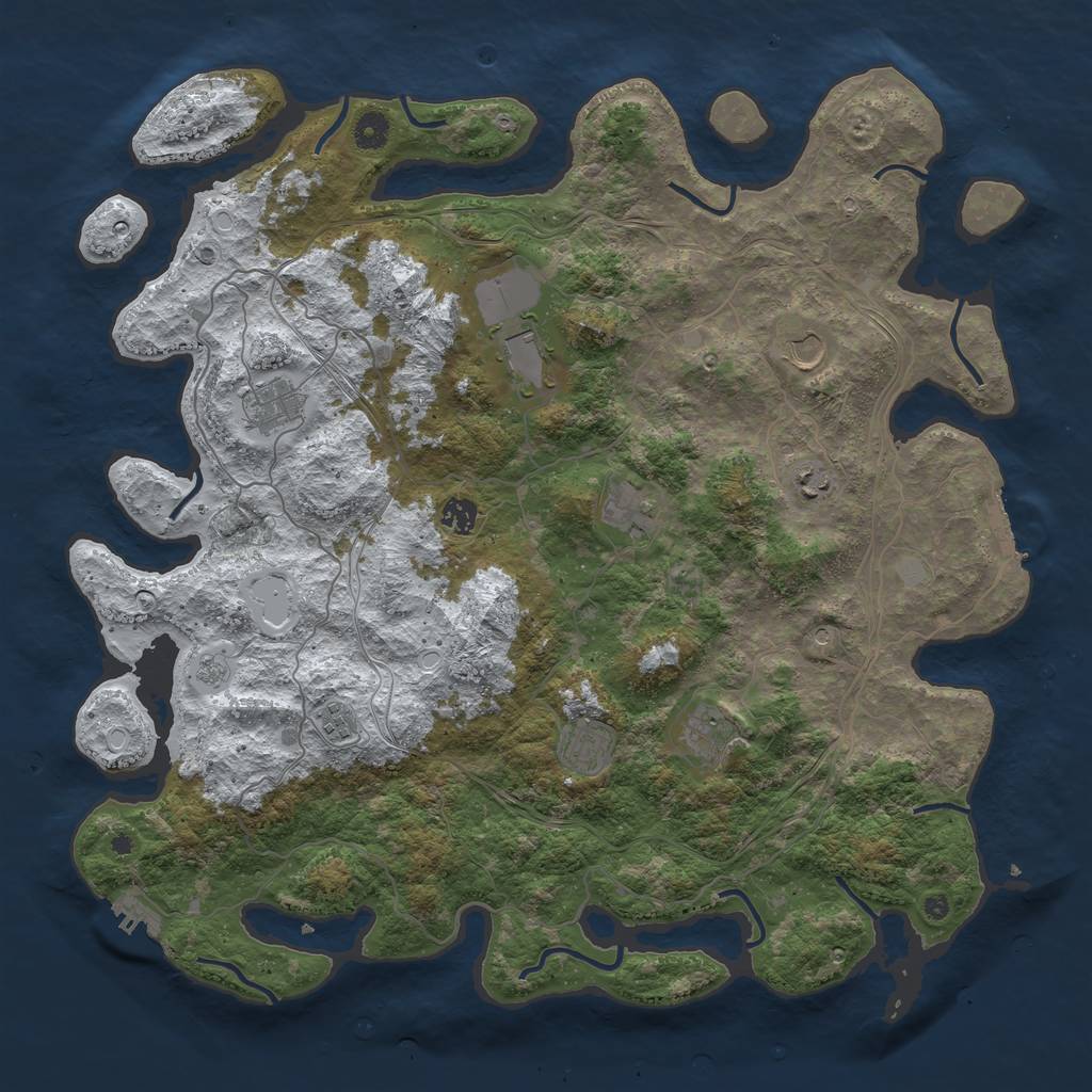 Rust Map: Procedural Map, Size: 4500, Seed: 402523738, 18 Monuments