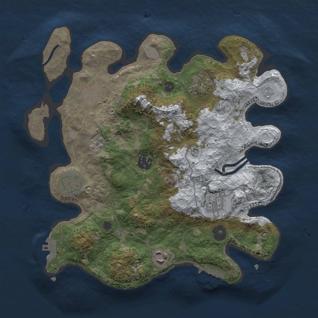 Rust Map: Procedural Map, Size: 3200, Seed: 1480937, 16 Monuments
